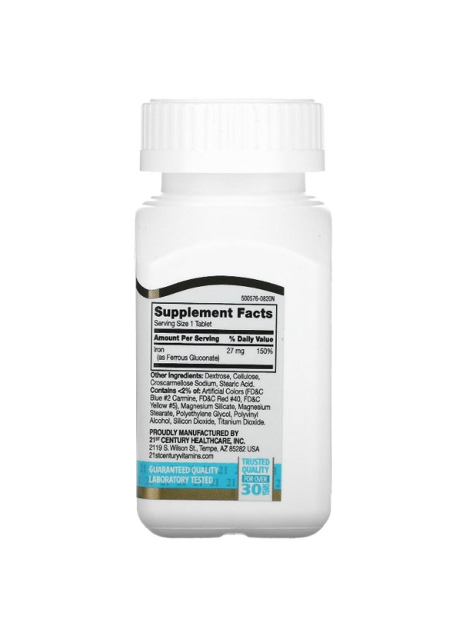 21st Century Iron 27 mg Dietary Supplement - 110 Tablets - Image 2